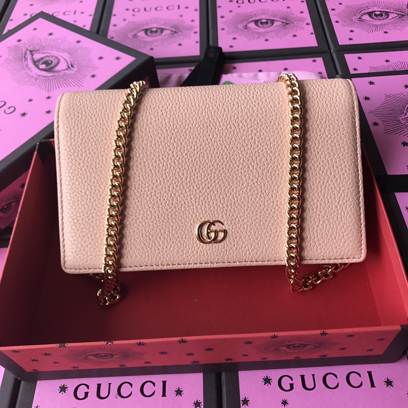 Gucci GG Marmont Chain Wallet 497985 Pink